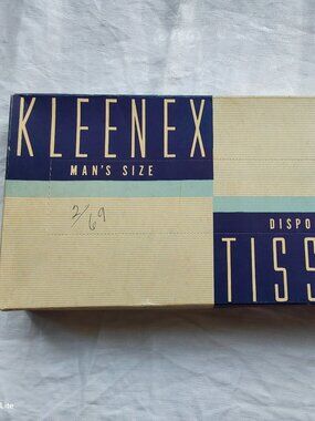Vintage 1950s unopened mansized Kleenex tissue box rare